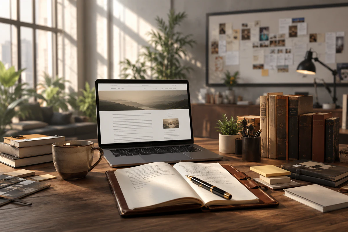 Luxury content writing studio setup