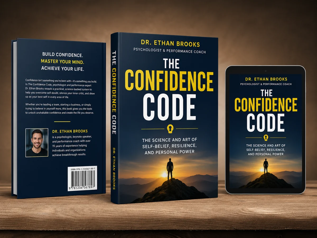 The Confidence Code cover shown as front, back, paperback, and digital mockups