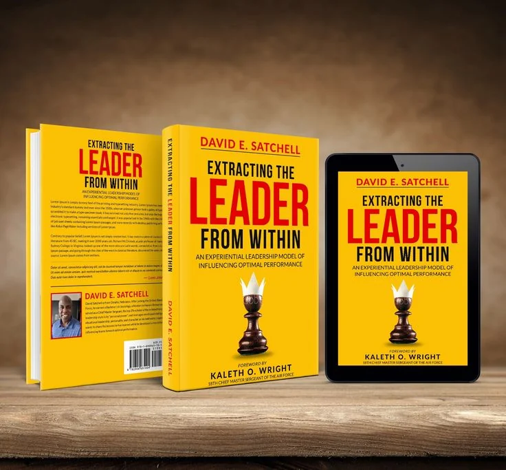 Leadership book series presented as coordinated paperback and digital cover mockups
