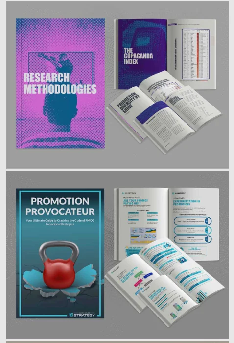 Research and promotion book covers presented with coordinated publishing mockups