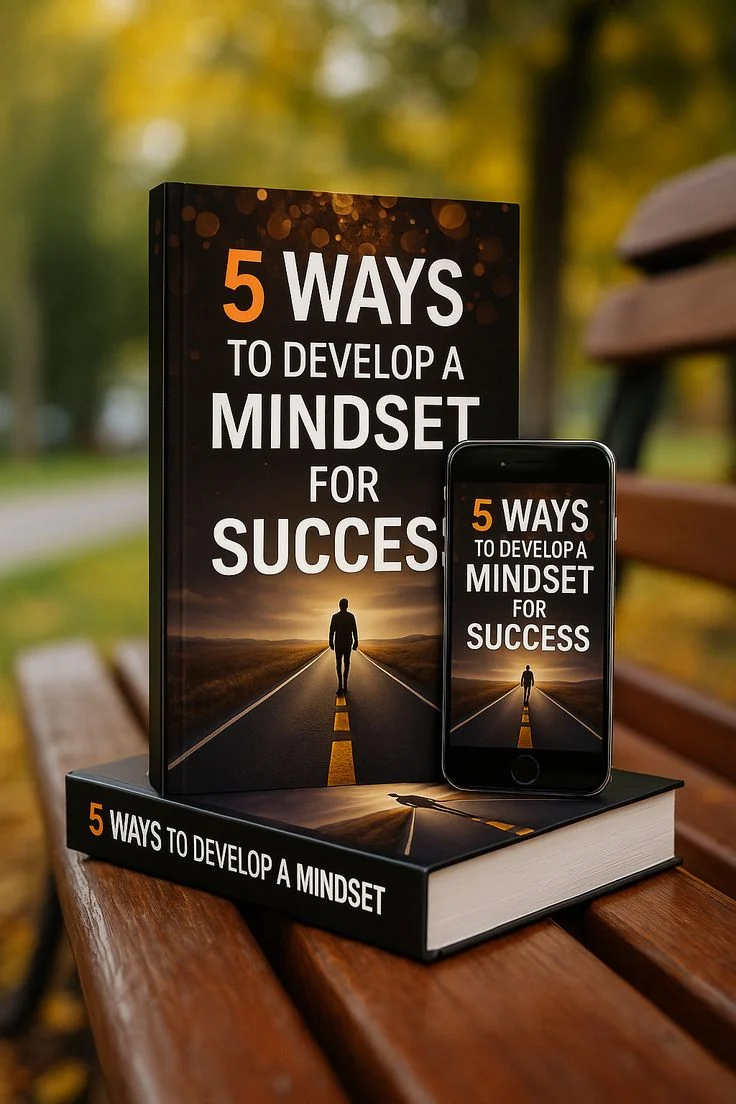 Five Ways to Develop a Success Mindset book shown in a three-dimensional cover mockup