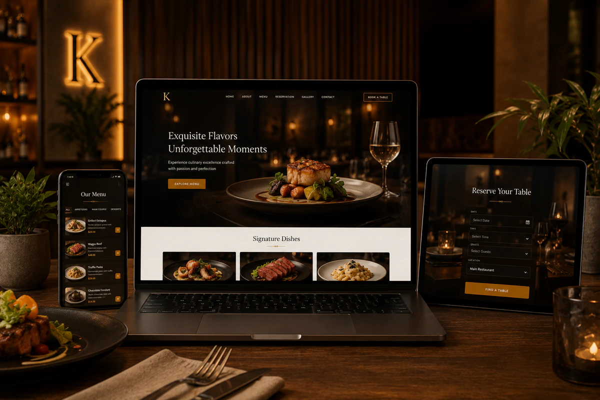 Restaurant website design project